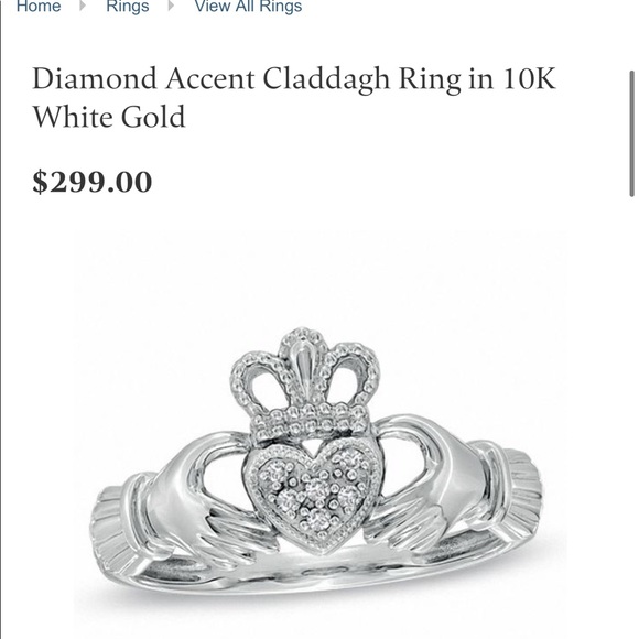10k claddagh diamond ring from peoples - Picture 1 of 3